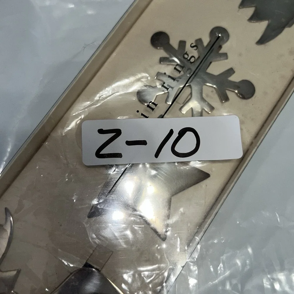 Vintage Pier 1 Silver Plated Christmas Napkin Rings Tree Star Snowflake Reindeer